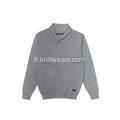 Pull en coton tricoté à col châle pour hommes